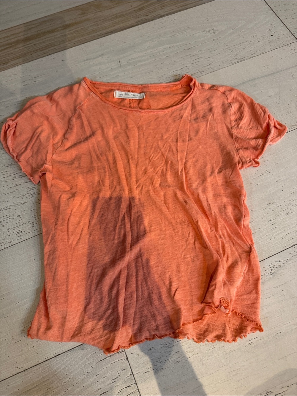 We The Free Short Sleeve Coral-Orange Crewneck Tee